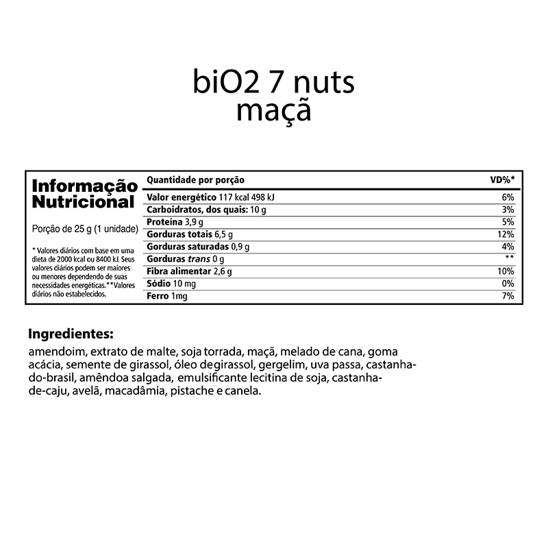 Barra 7 Nuts Maçã biO2 25g