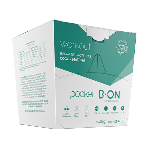 Workout Pocket Coco + Matchá 16 unidades - B-ON