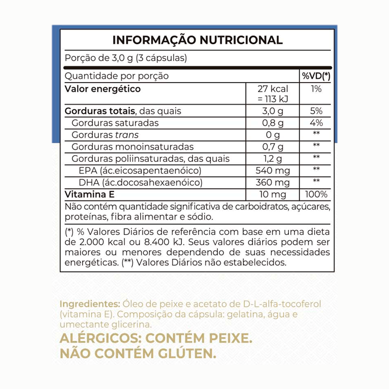 Ômega 3 EPA DHA Vitafor 1000mg 120 cápsulas