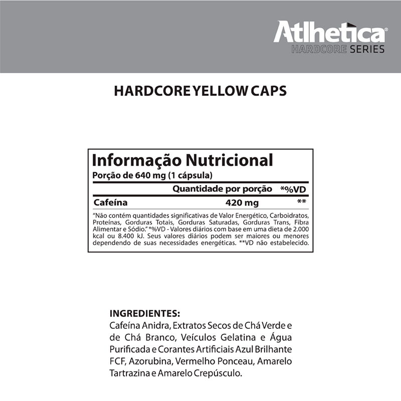 Hardcore Yellow 120caps - Atlhetica