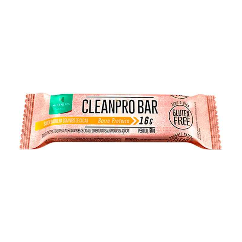 Cleanpro Bar Baunilha com Nibs de Cacau 50g - Nutrify