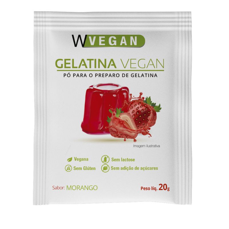 Gelatina Vegan Morango 20g Wvegan