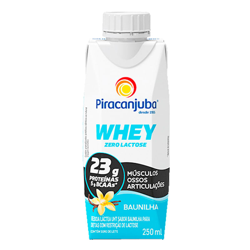 Whey Zero Lactose Baunilha 250ml - Piracanjuba