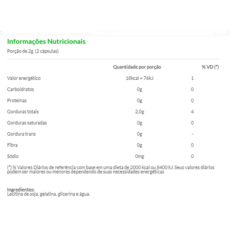 Soya Lecithin 1000mg 120 cápsulas - Vitaminlife