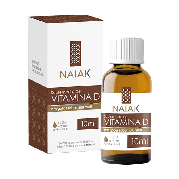 Vitamina D em gotas 10ml - Naiak 10ml - Naiak