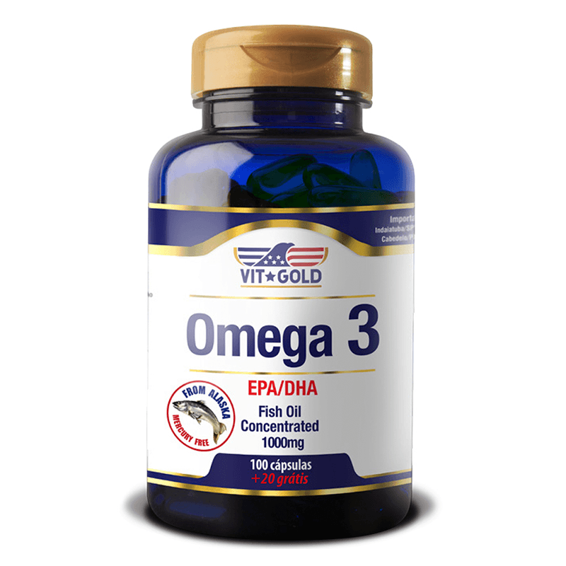 Ômega 3 EPA DHA Vit Gold 1000mg 100+20 cápsulas