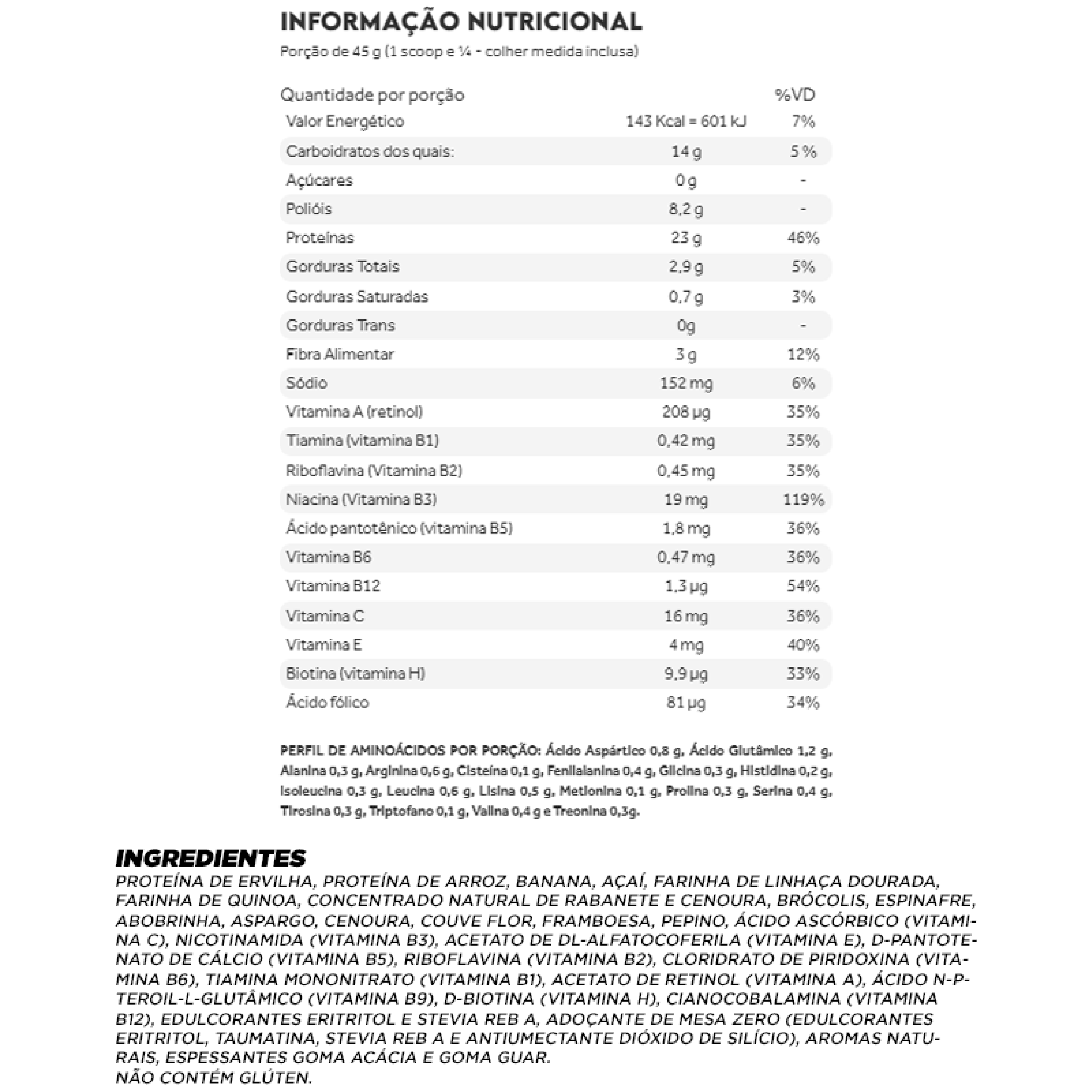 One Nutrition Açaí com Banana Puravida 450g