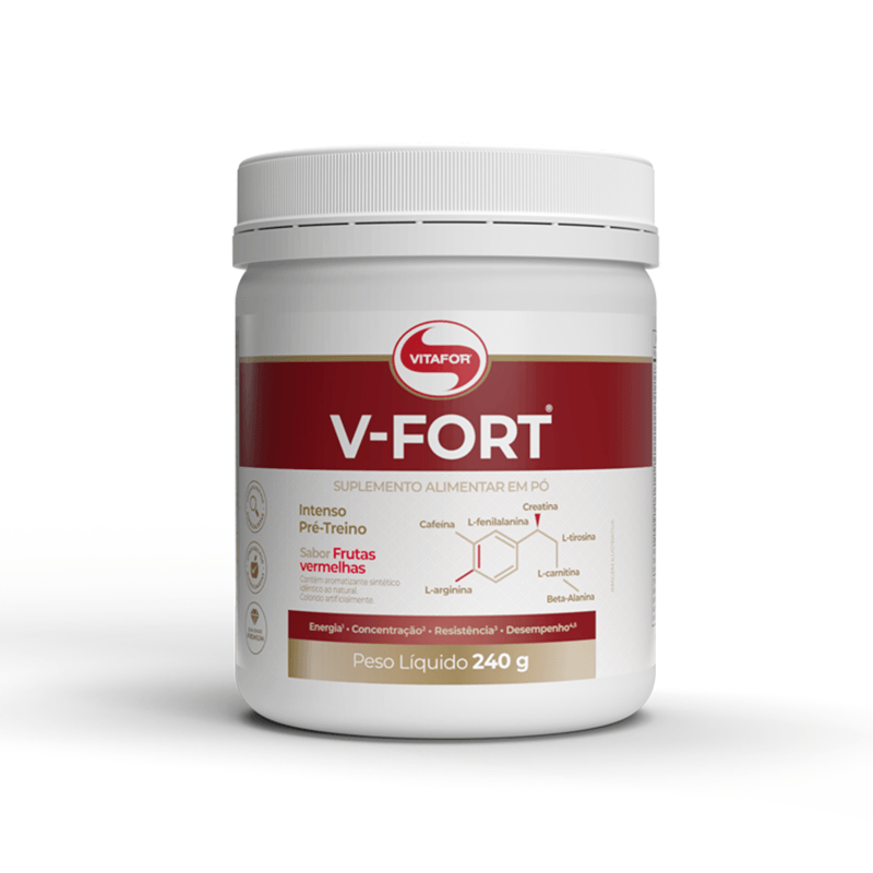 V-Fort Pré-Treino Frutas Vermelhas Vitafor 240g