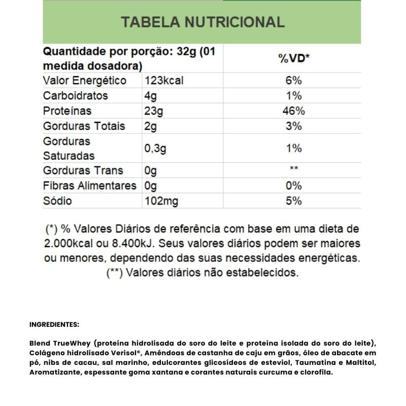 Whey Creme de Abacate e Nibs Cacau True Source 837g