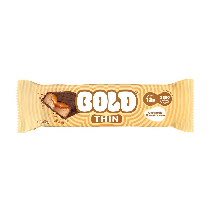 Bold Thin Nougat Caramelo e Amendoim 40g Bold Snacks