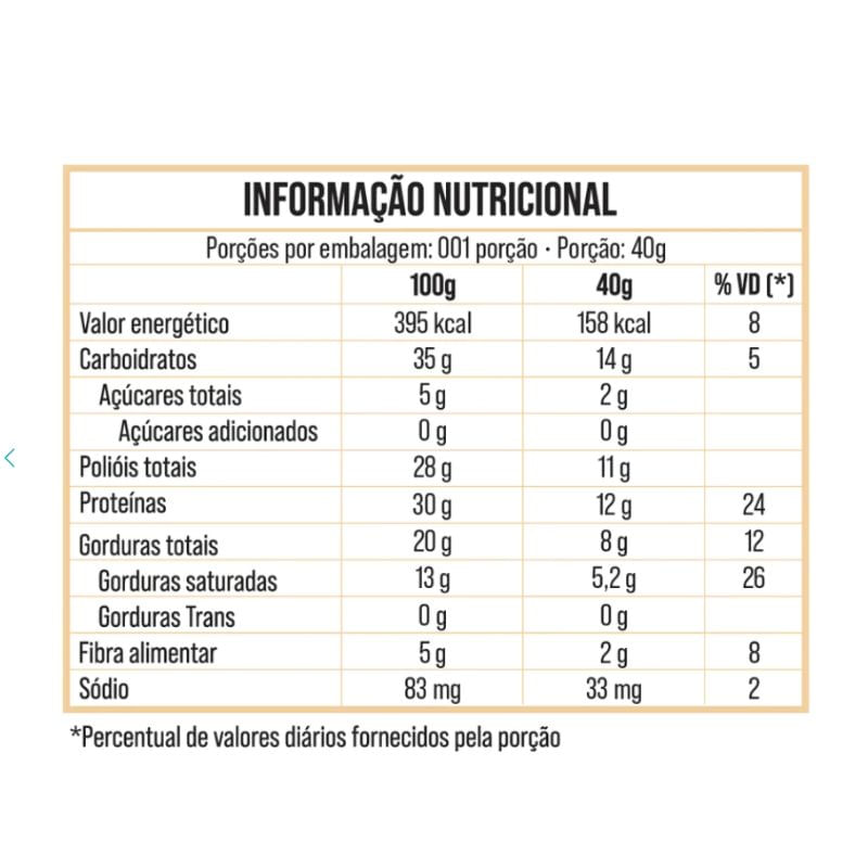 Bold Thin Nougat Caramelo e Amendoim 40g Bold Snacks