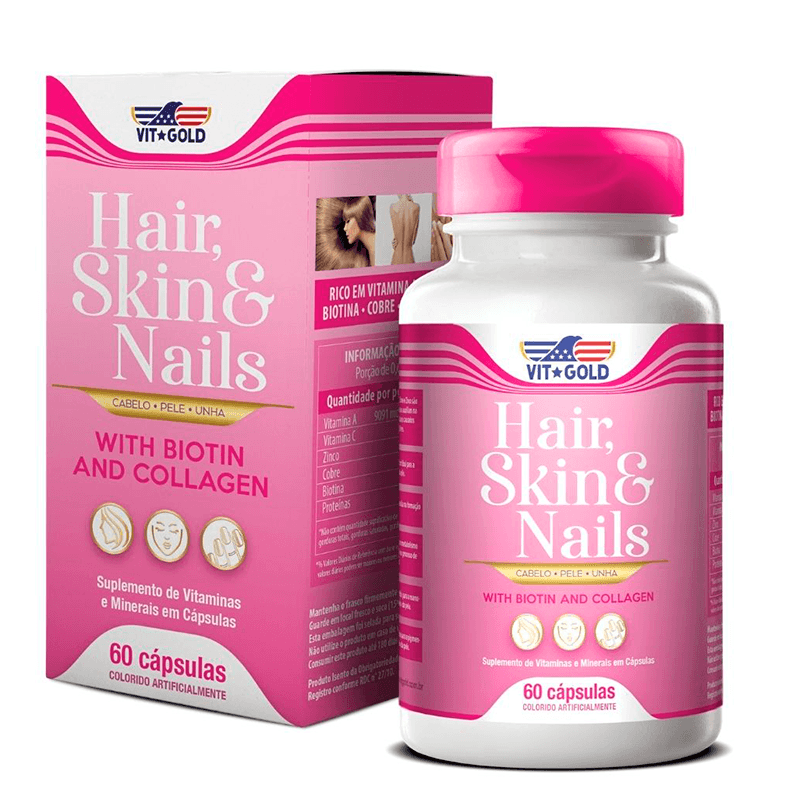 Hair Skin e Nails Vitgold 60 cápsulas