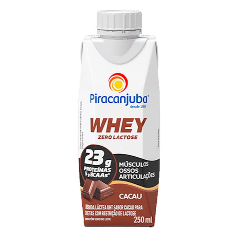 Whey Zero Lactose Cacau 250ml - Piracanjuba