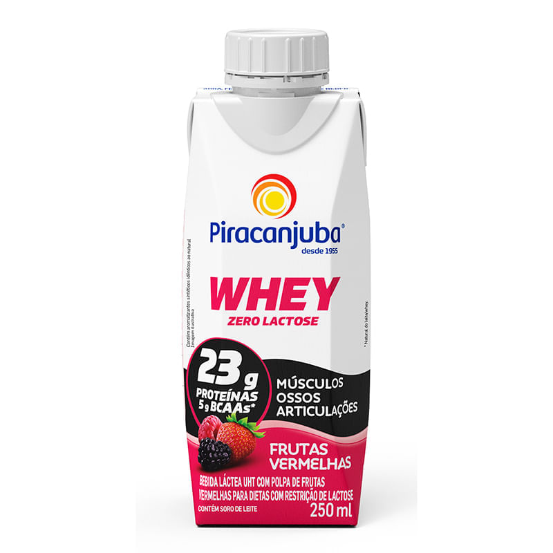 Whey Zero Lactose Frutas Vermelhas 250ml - Piracanjuba