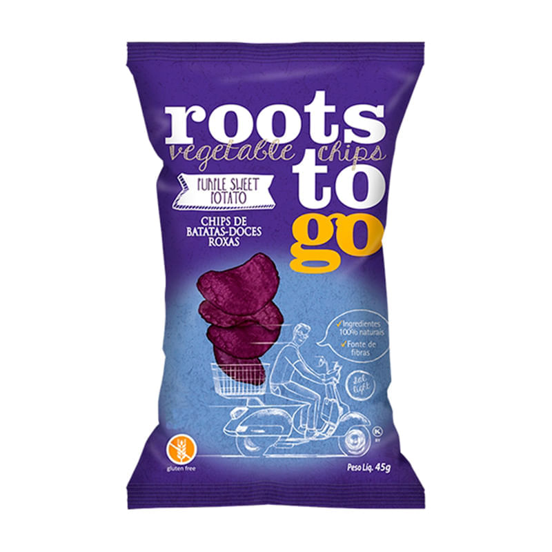Chips Batata Doce Roxa 45g - Roots to go