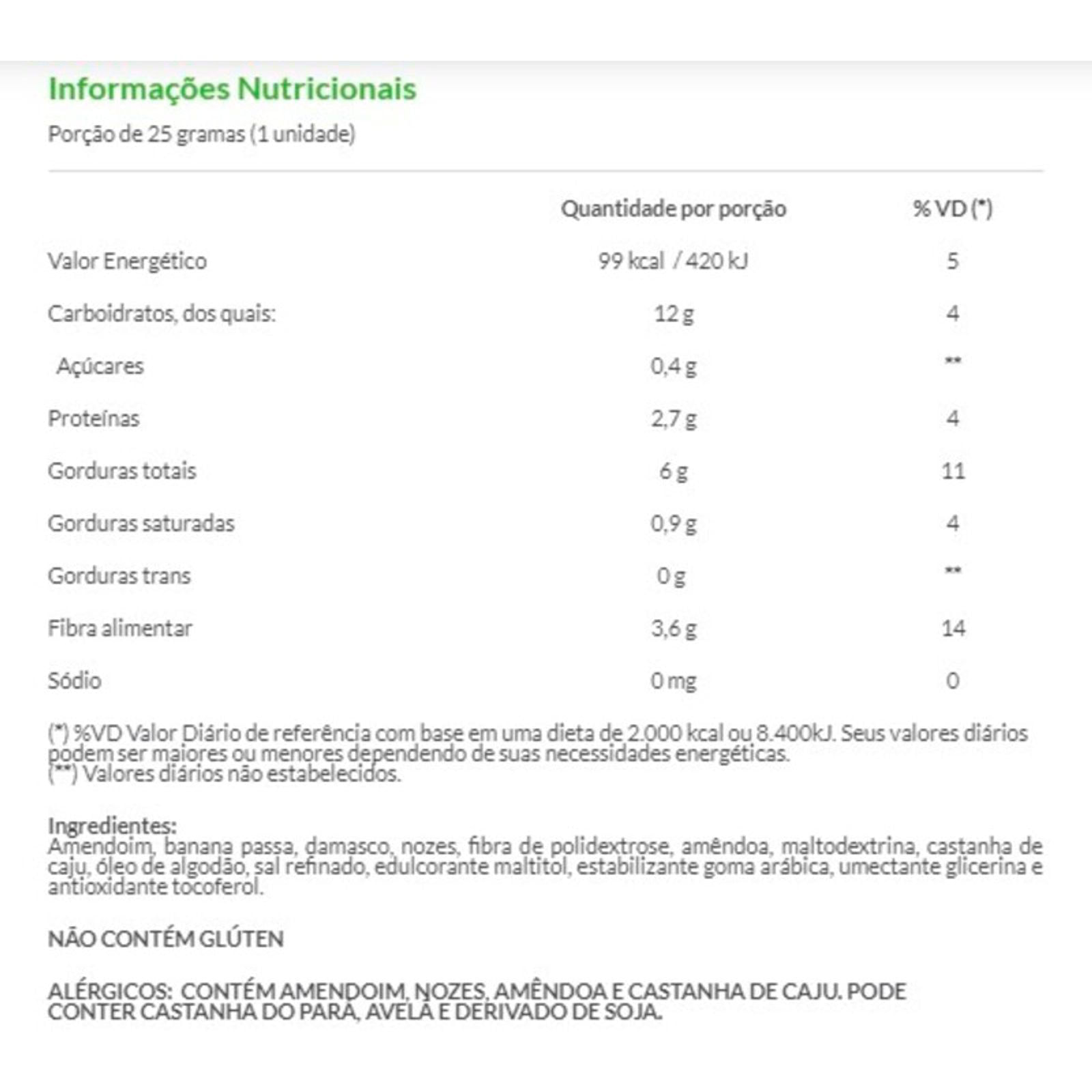 Barra de Nuts Zero Açúcar Banana e Nozes Enjoy 25g