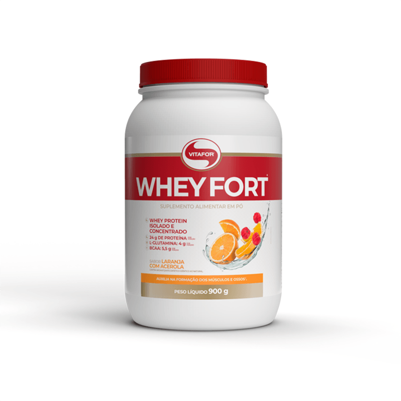 Whey Fort Laranja com Acerola Vitafor 900g