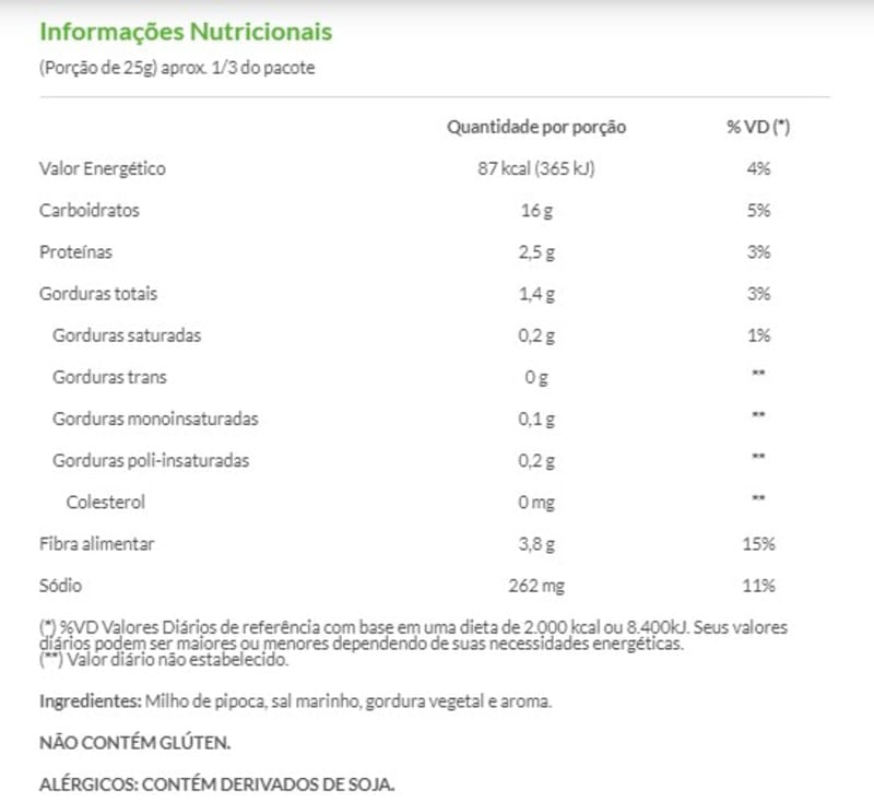 Pipoca Micro-ondas Integral Manteiga 90g - Da Magrinha