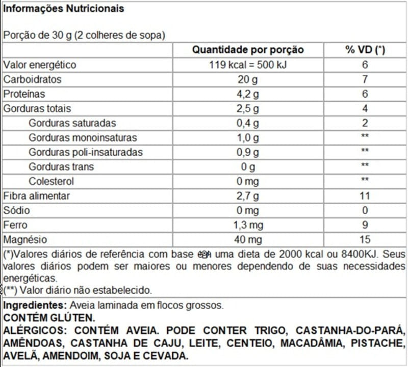 Aveia Grossa 500g - Da Magrinha