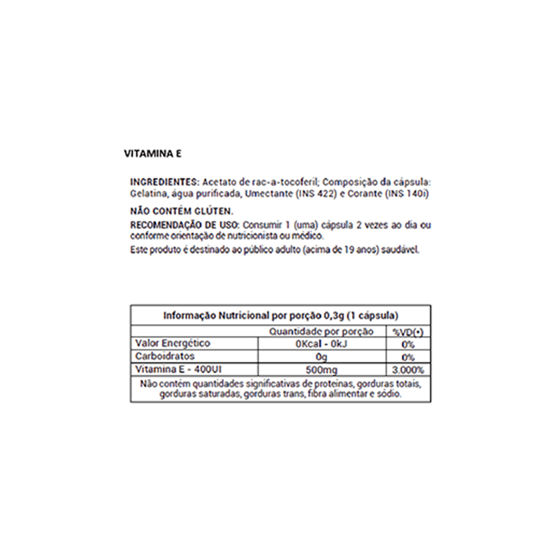 Vitamina E 400UI 60caps - Nutraway