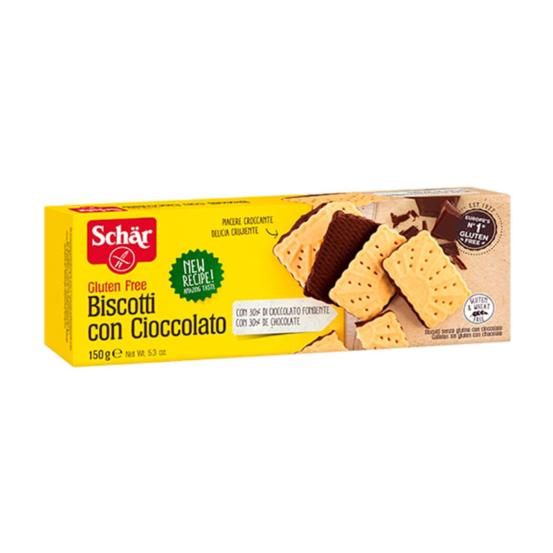 Biscoito com chocolate amargo sem glúten 150g - Schar