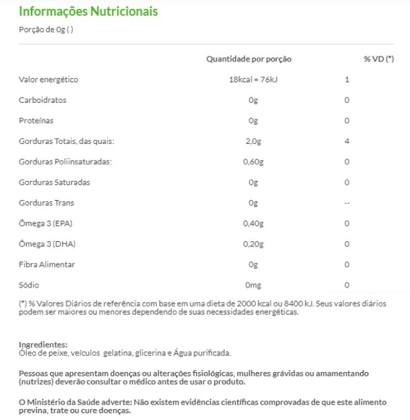 Ômega 3 Fish Oil 1000mg 120caps - Atlhetica