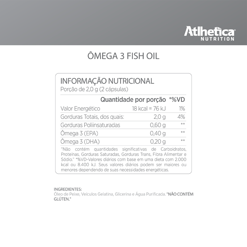 Ômega 3 Fish Oil 1000mg 120caps - Atlhetica