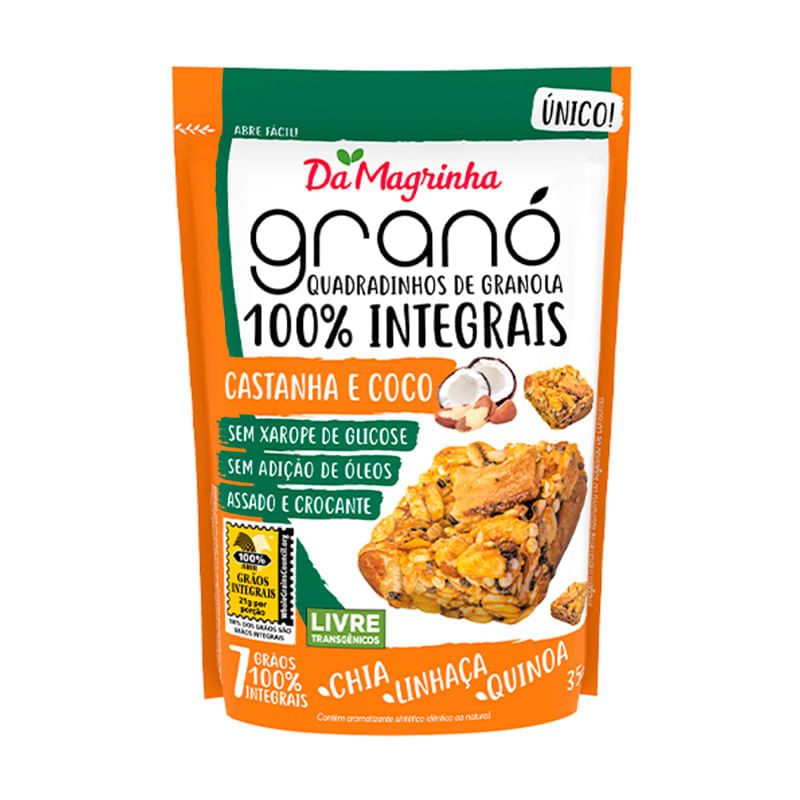 Granó Integral Castanha e Coco 35g - Da Magrinha