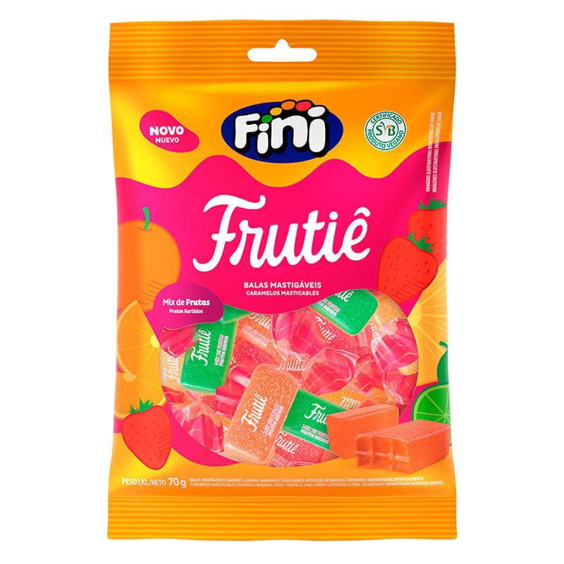 Bala Vegana Mix de Frutas 70g - Frutie