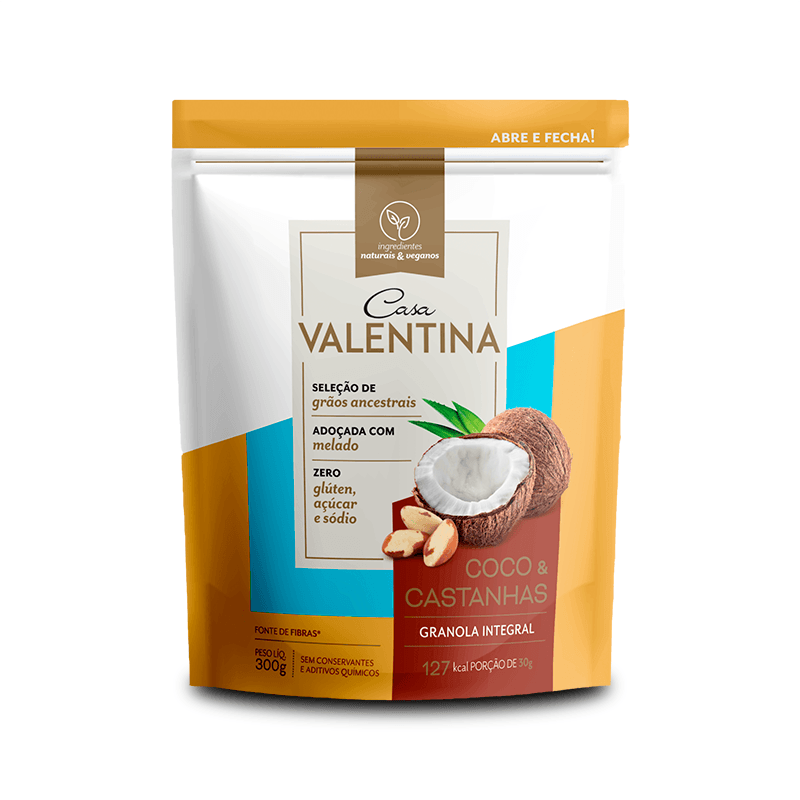 Granola Coco e Castanhas Casa Valentina 250g