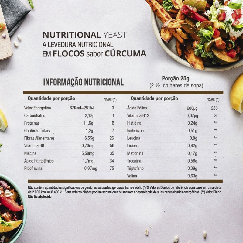 Nutritional Yeast Flocos Curcuma 120g  Wvegan