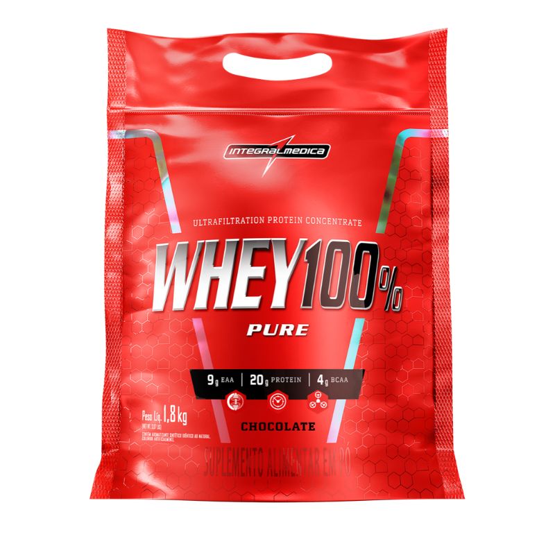 Whey 100% Pure Chocolate Integralmedica Pouch 1800g