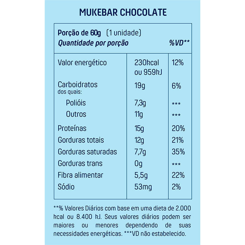 Mukebar Chocolate Mais Mu 60g