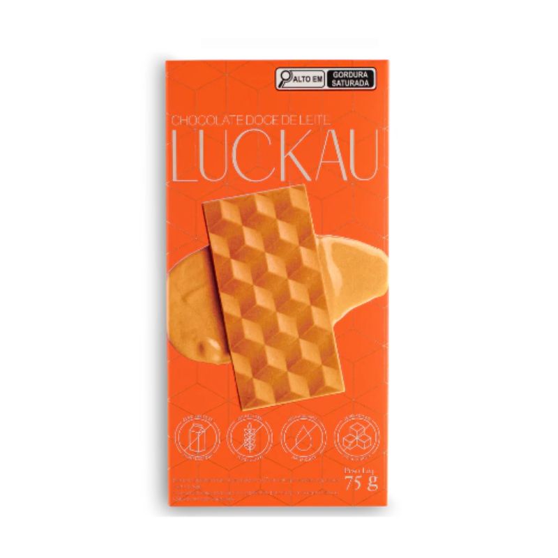 Barra Choco Branco Doce de Leite Luckau 75g