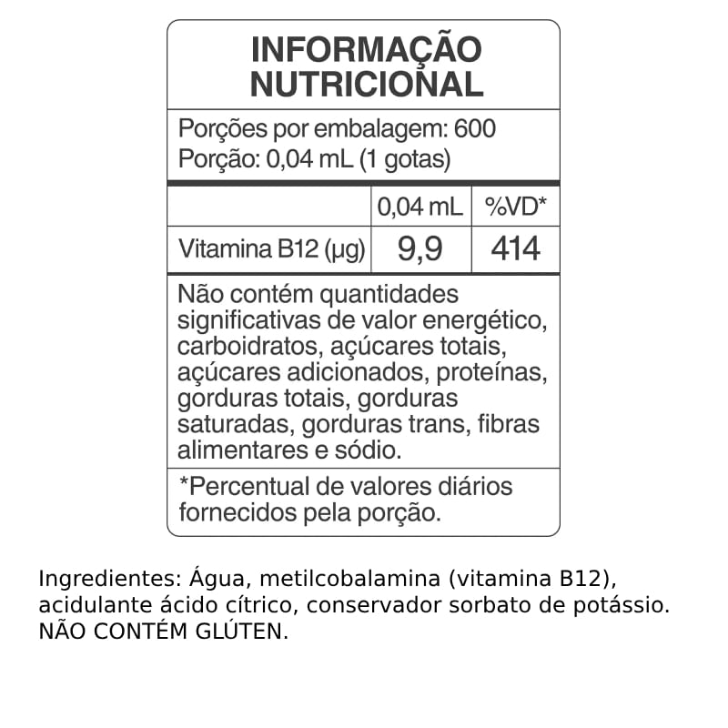 Vitamina B12 9MCG Cromo Bem Estar 30ml