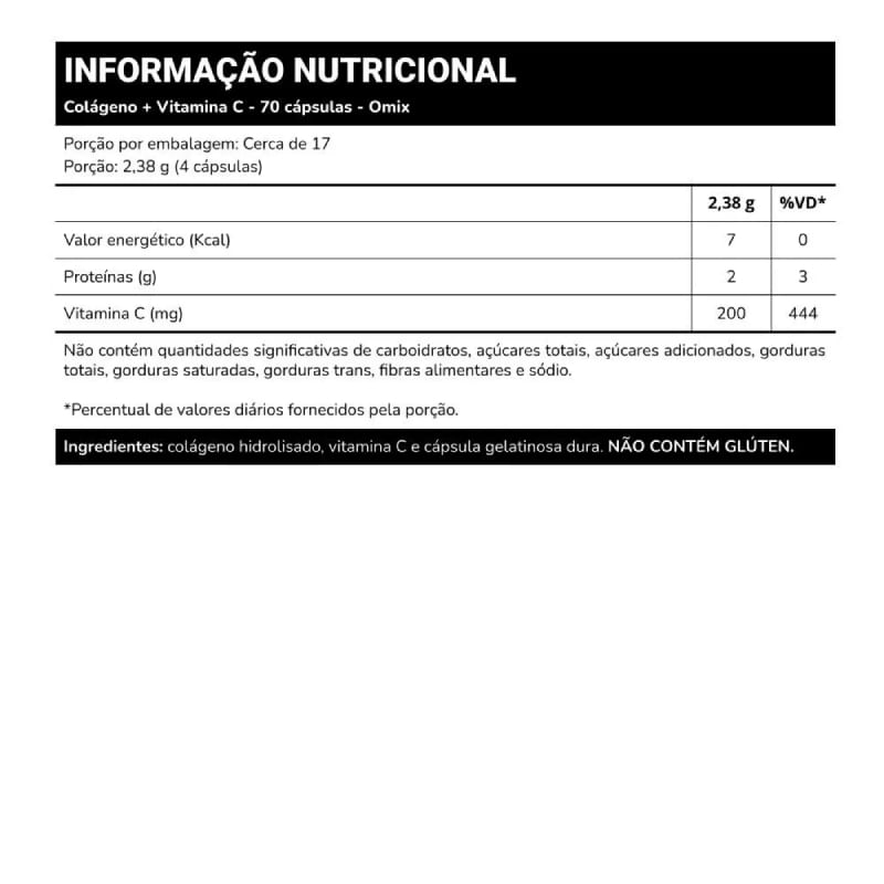 Colageno Mais Vitamina C Omix 70cáps