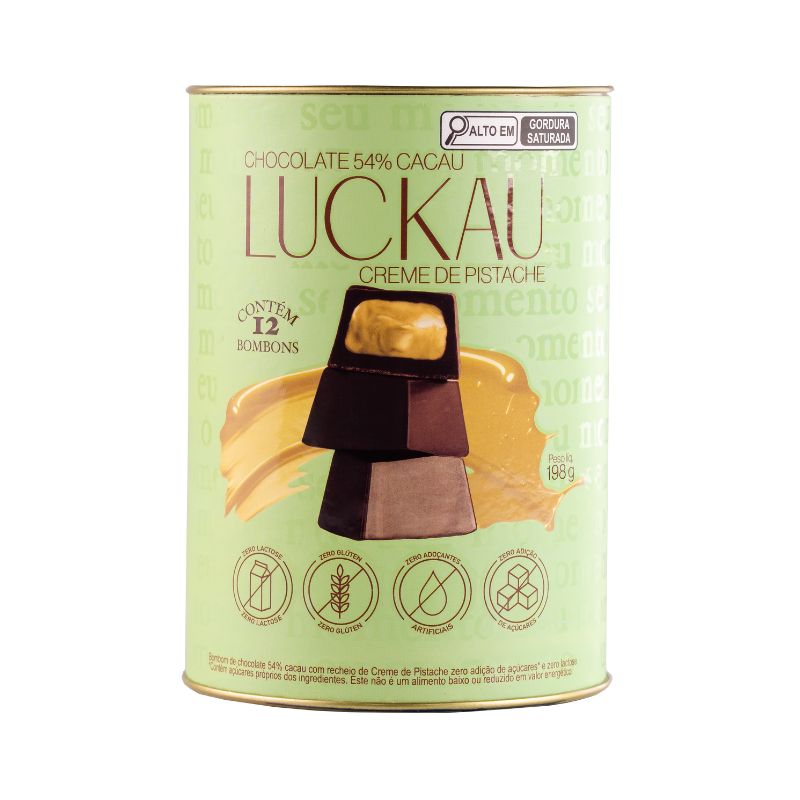 Bombom Choco 54% Cacau Pistache Luckau 198g