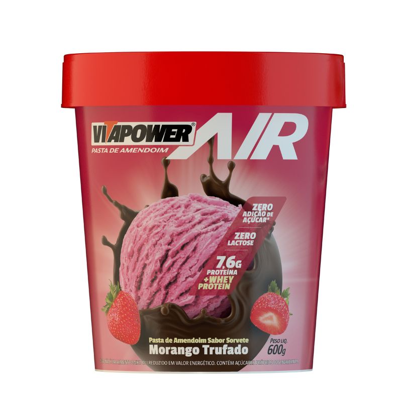 Pasta de Amendoim Morango Trufado Vitapower 600g