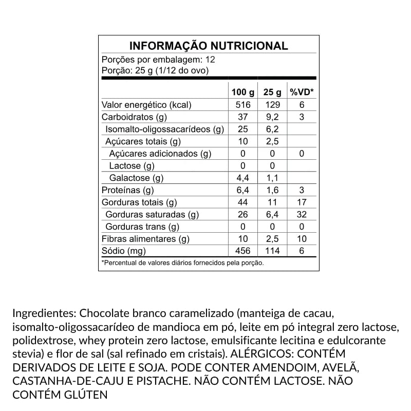 Ovo Chocolate Branco Caramelizado com Flor de Sal Haoma 300g