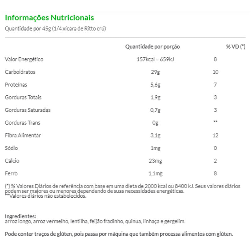Ritto Prato por Feito 500g - Mãe Terra