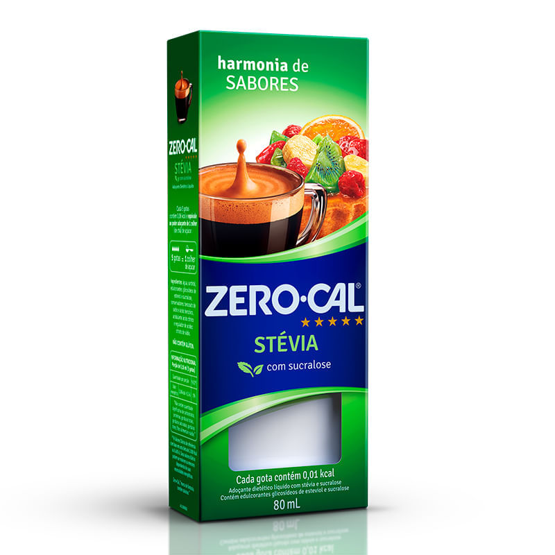Zero Cal Adoçante Stevia e Sucralose 80ml - Hypera Pharma