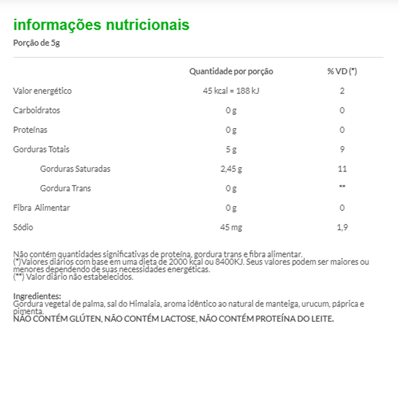 Manteiga Vegetal Picante com sal 200g - VeGhee