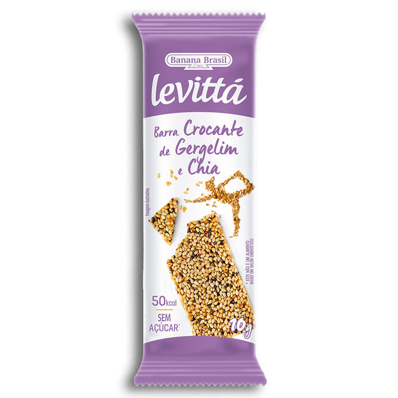 Levittá Crocante de Gergelim e Chia Banana Brasil 10g