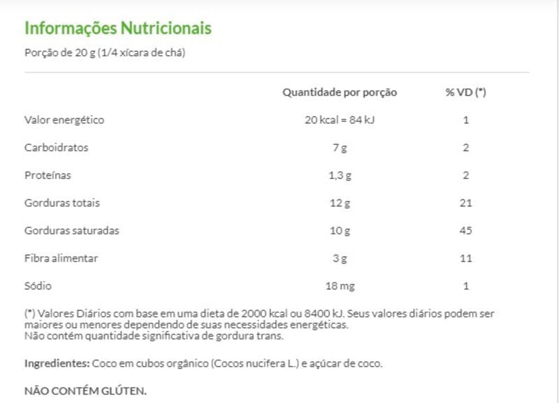 Cubinho de Coco Org. com Açúcar de Coco 90g - Copra Coco