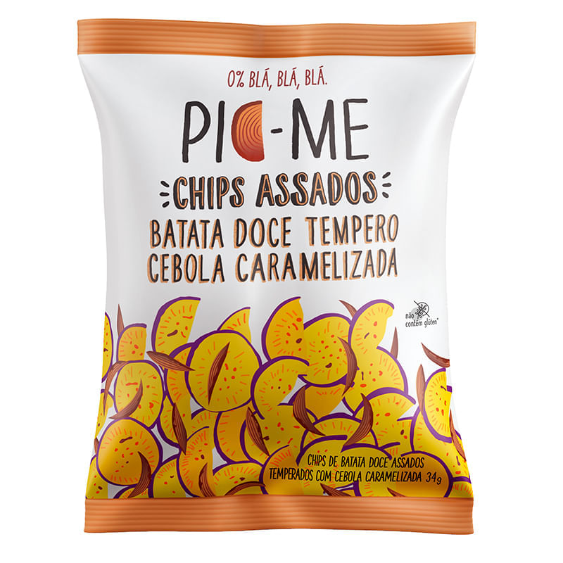 Chips Assado Batata Doce com Cebola 34g - Pic-me