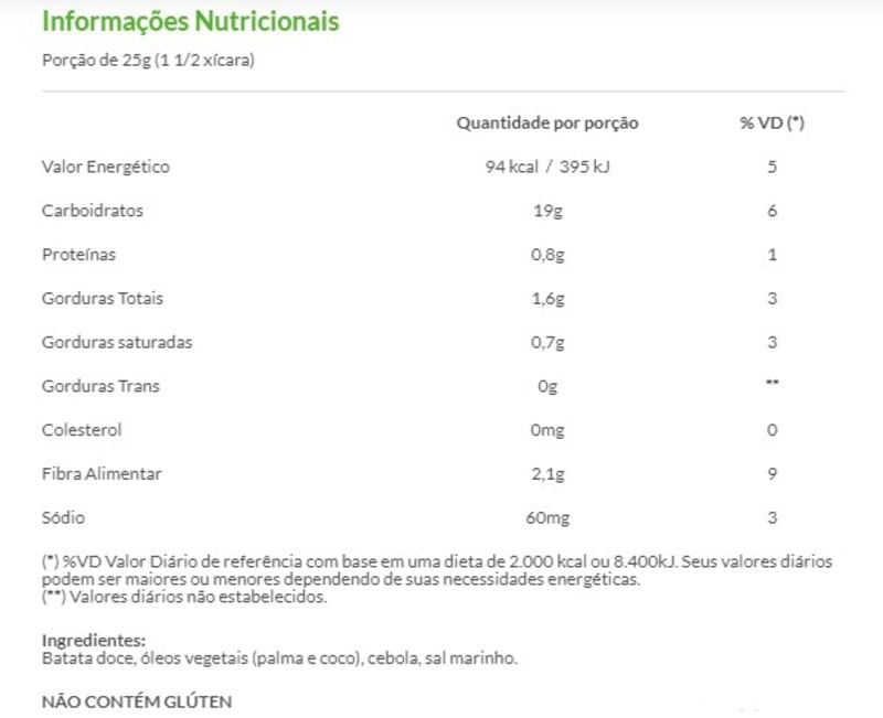Chips Assado Batata Doce com Cebola 34g - Pic-me