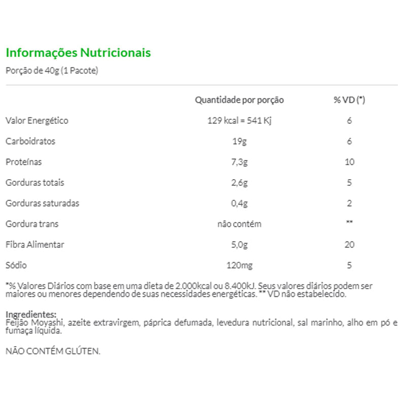 Snack de Feijão Moyashi sabor Defumado 40g - Flow Foods