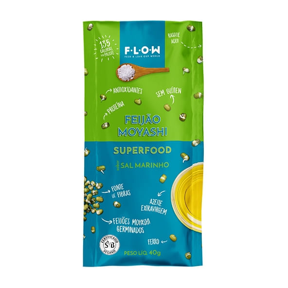 Snack de Feijão Moyashi sabor Sal Marinho 40g - Flow Foods