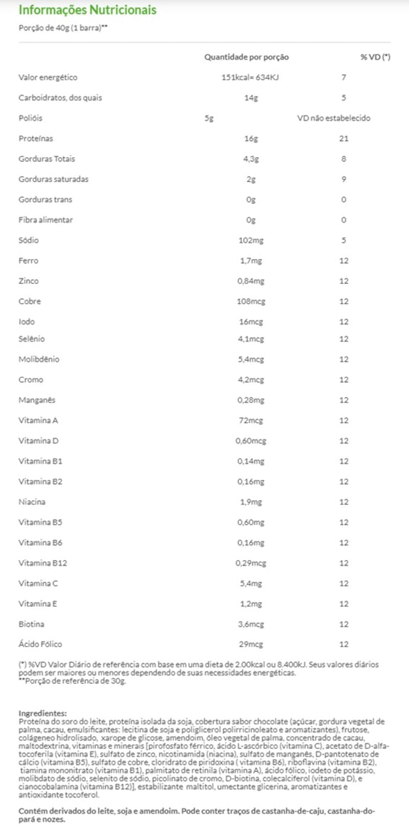 Whey Bar Amendoim  40g - Probiótica