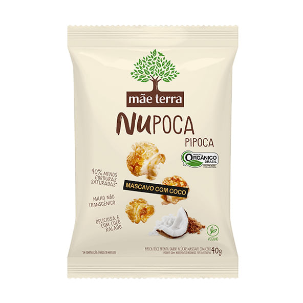 Snack Pipoca Org Mascavo 40g - Mãe Terra